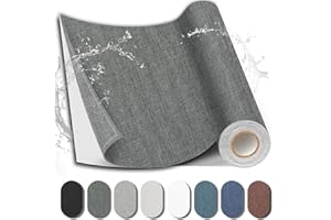 Shagoom Fabric Repair Patch, Fabric Large Repair Tape, Self-Adhesive Patches for Furniture, Sofa, Car Interior, Shoes, Hand Bag, Clothing (Dark Grey, 3.5X79 Inch)