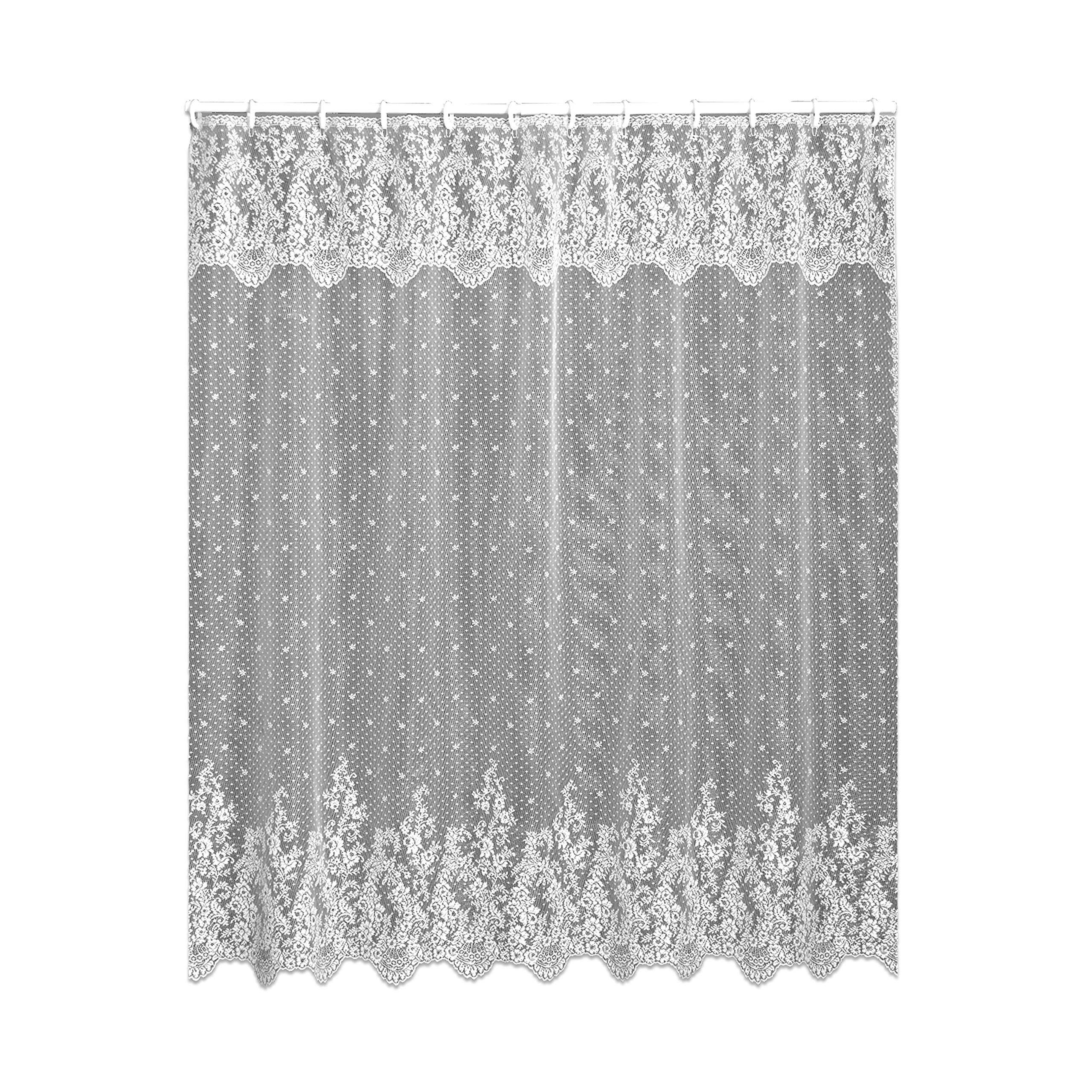 Heritage Lace Floret 72 Shower Curtain, White, Vinyl, 72 x 72-Inch