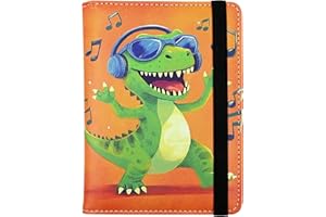 BASSYIL Dinosaur Passport Holder for Women and Men PU Leather Passport Cover for Travel