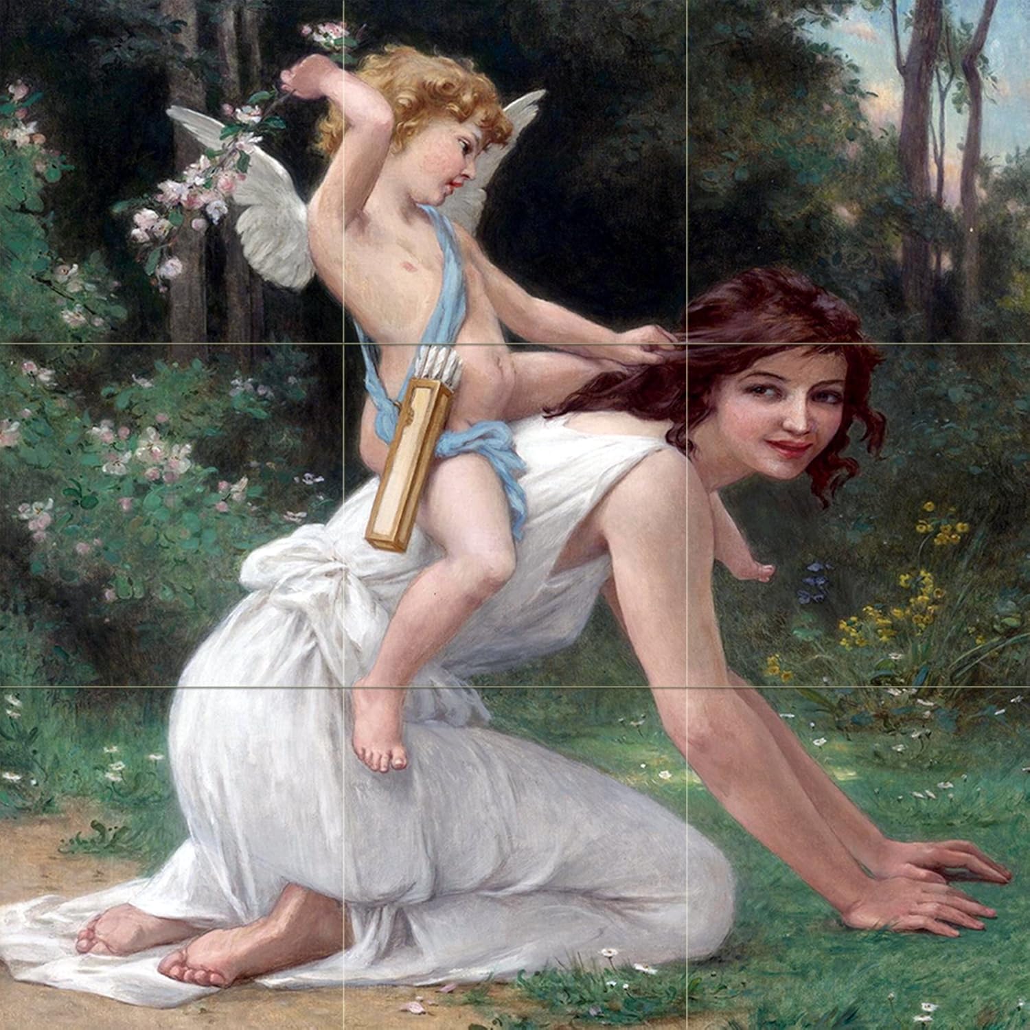 VENUS AND CUPID G. Seignac girl angel Tile Mural Backsplash Art Marble Ceramic - Picture 15 of 23