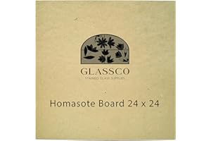GLASSCO Homasote Board For Stained Glass Work Surface | 24'' x 24'' Homasote Stained Glass Cutting Board | Heat Resistant Stained Glass Cutting Mat | Stained Glass Supplies For Table And Glass Protection