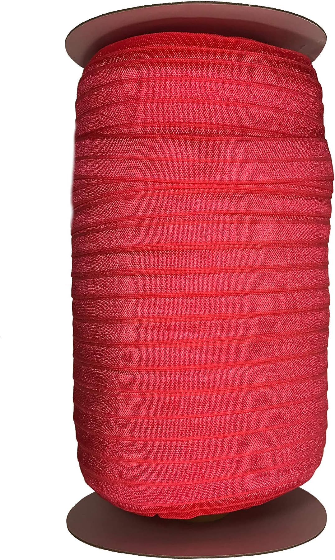 Fold Over Elastic Roll 5/8" Foldover Elastic FOE Stretch Elastic for Headbands or Hair Ties - 100 Yards (Coral)