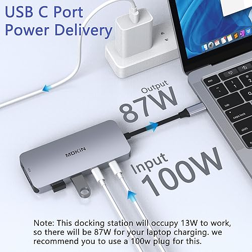 thumbnail image 2 of Buy USB C Laptop Docking Station Dual Monitor, Tiergrade 12 In 1 USB C Hub Dock With 2 Hdmi 4 K Display Port Ethernet 100 W Pd 4 Usb Ports Tf Sd For Dell Hp Lenovo Mac Book Pro Laptop With Thunderbolt 3 2 of 13