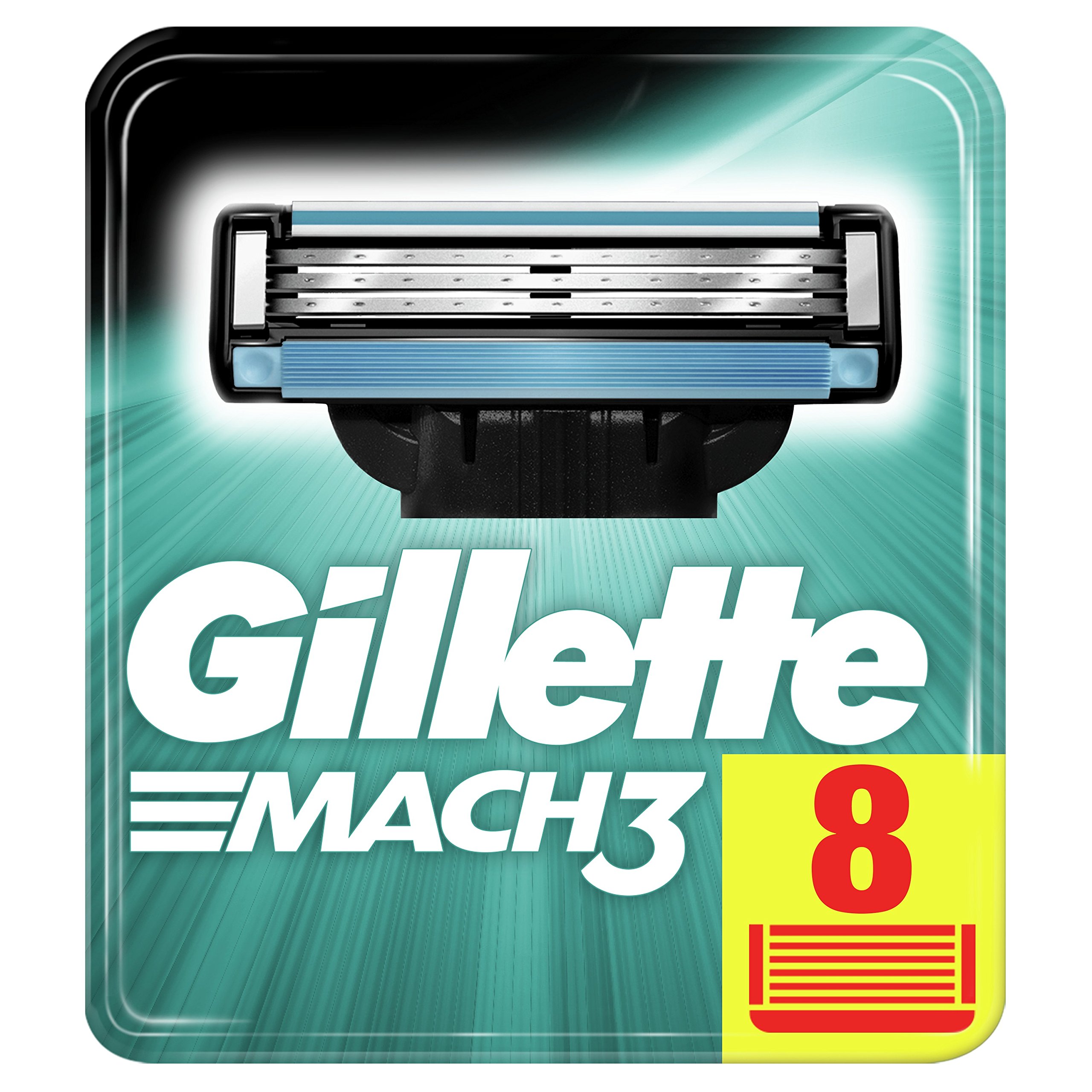 Gillette Mach3 Razor for Men with Stronger-Than-Steel Blades, Packaging May Vary, 8 Count