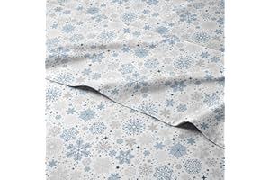 CGK UNLIMITED King Christmas Sheets - 4 Piece Deep Pocket Christmas Sheet Set - Soft & Wrinkle Free - Easy Care Bedding for Women, Men, Kids & Teens - Luxury Winter Holiday Sheets by CGK Linens (Winter Blue)