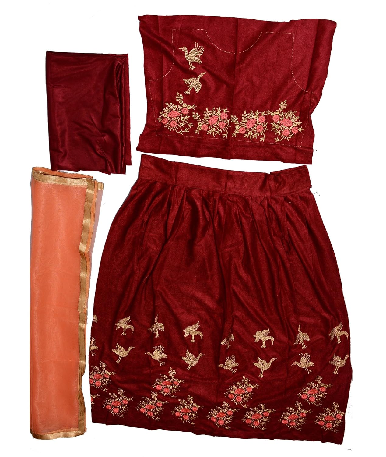 alazra creation women's blackberry maroon velvet choli (duck_maroon_semi-stitched_choli)