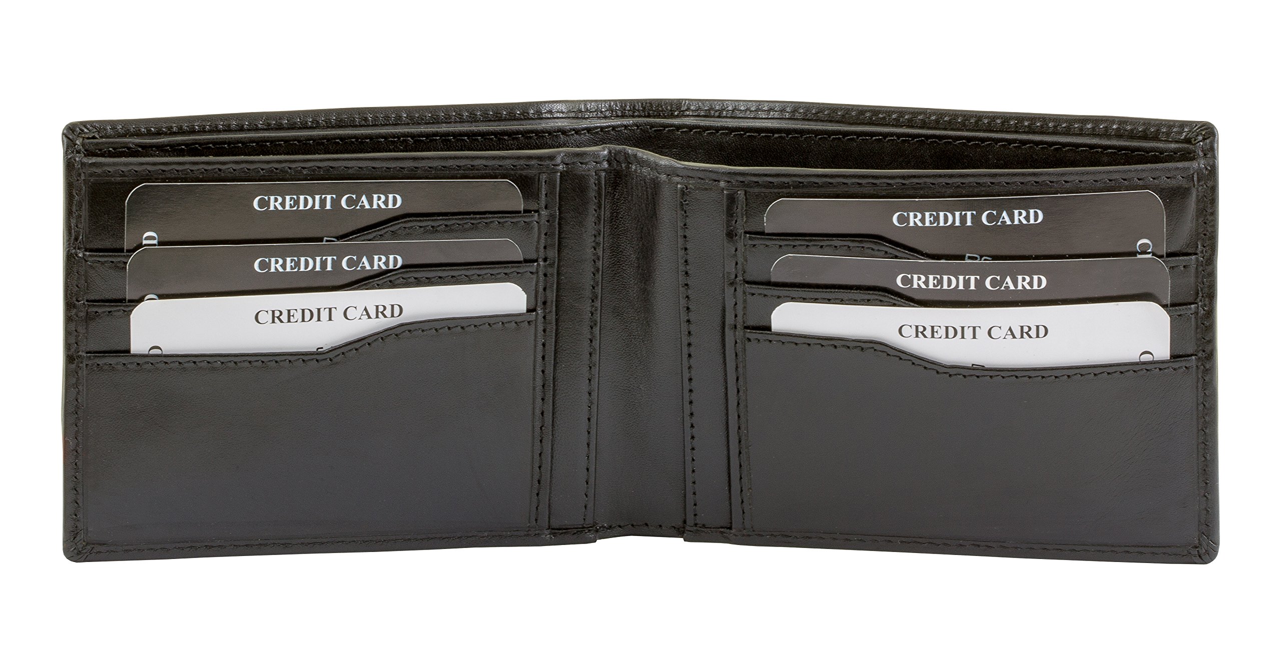 KORUMA RFID Blocking Mens Wallet - Genuine Leather - Billfold - Credit Cards Protective Black