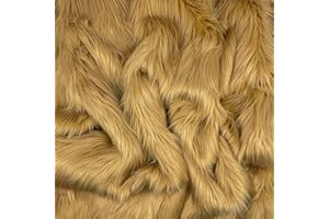 Barcelonetta | Faux Fur Fabric | by The Piece | Pre-Cut | Faux Fur Squares | Fur Fabric for Arts & Crafts, Costume, Decoration, Upholstery, Cushion (Camel, 10" X 10")