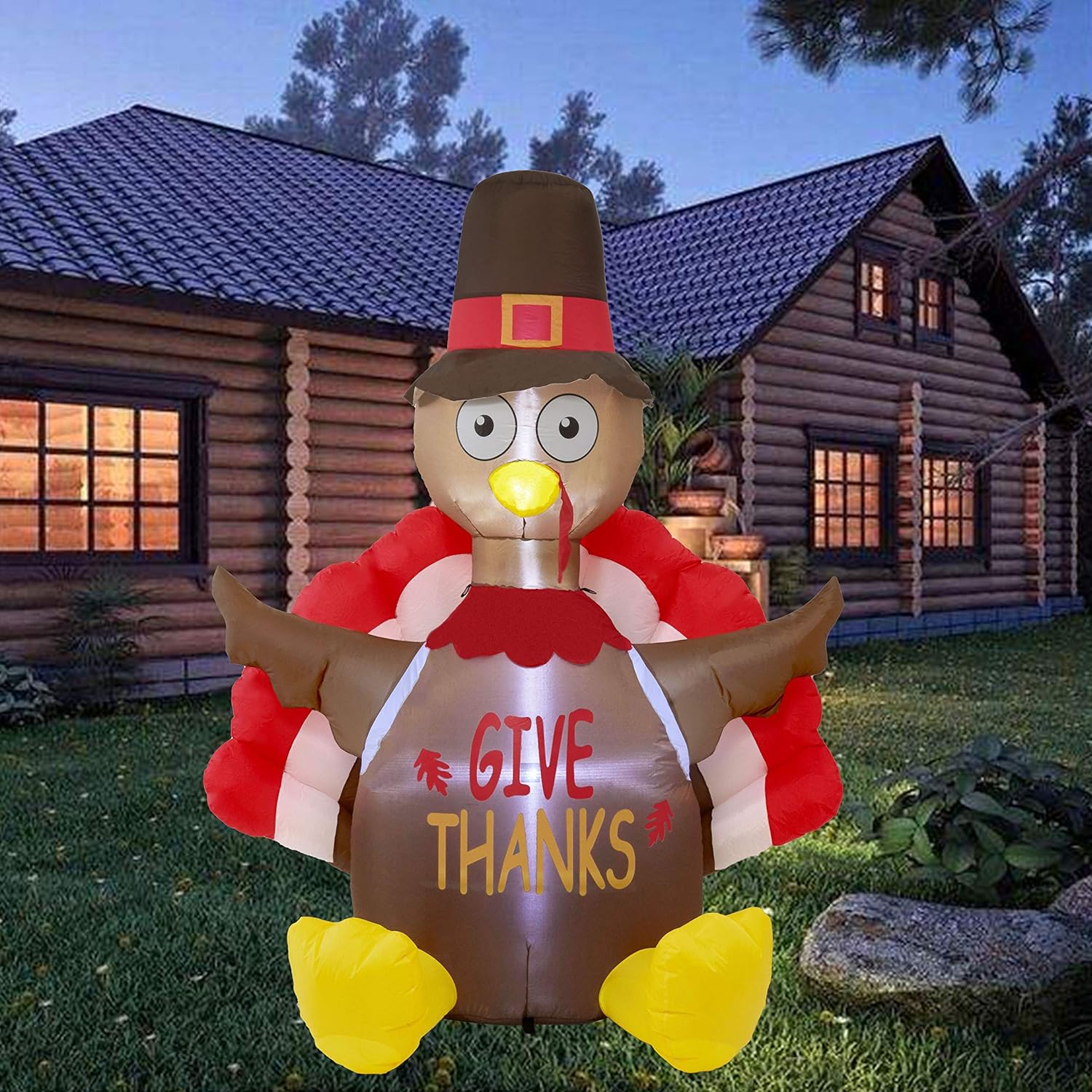 Atdawn 6 Foot Thanksgiving Inflatable Turkey Thanksgiving Lighted Outdoor Indoor Yard Holiday Decorations Perfect Thanksgiving Autumn Led Lights Decorations Outdoor Holiday Decorations Patio Lawn Garden Guardebem Com