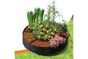 Sumloty Raised Garden Beds- 5x1ft Fabric Raised Beds for Gardening, Breathable & Sturdy Planter Box for Potatoes Flowers Herb, Round Plant Growing Container Raised Flower Bed for Outdoor Indoor