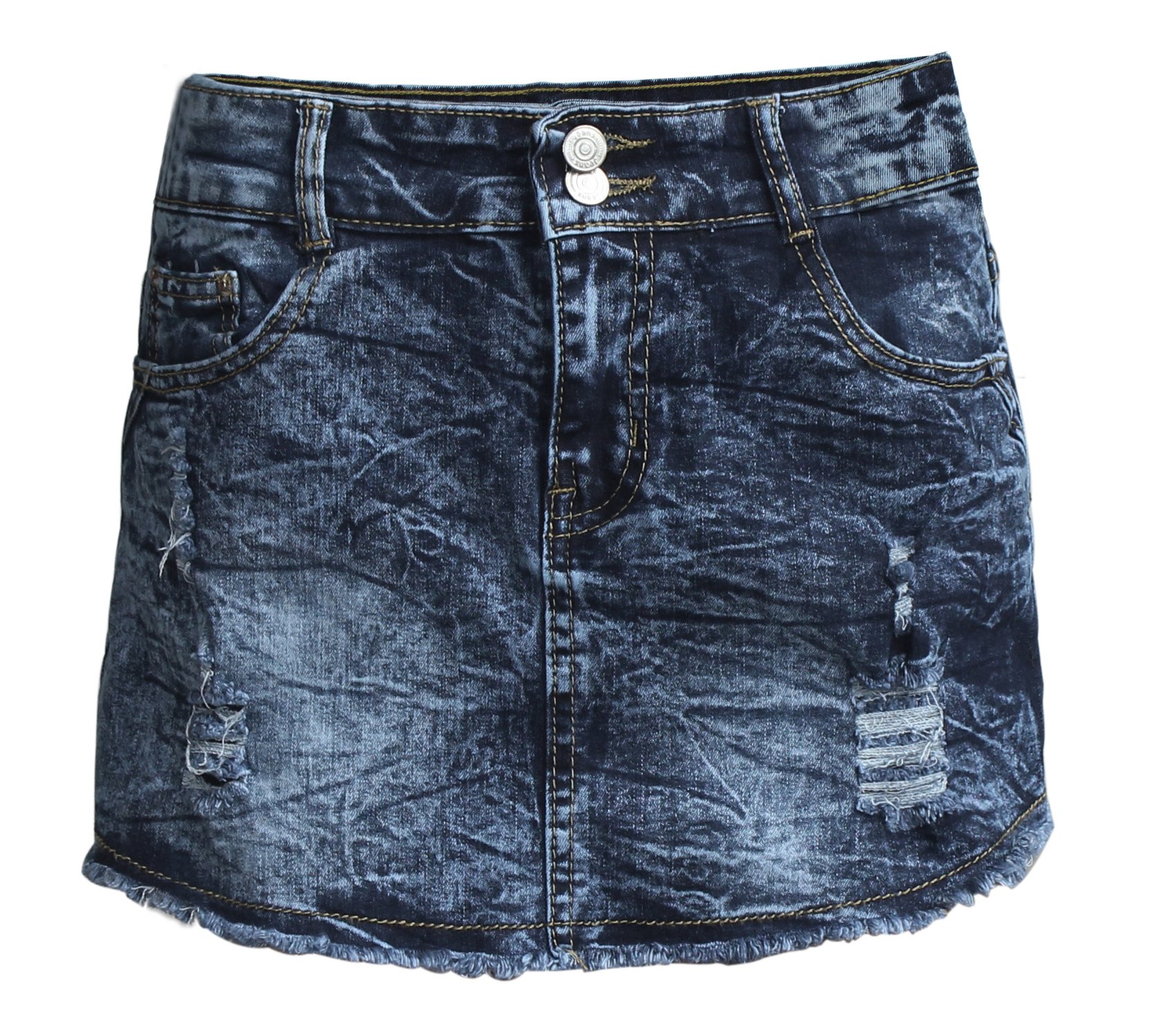 Goddess Area Women\'s Casual Mid Waisted Distressed Ripped Stretch Denim Shorts Jeans (11, Blue)