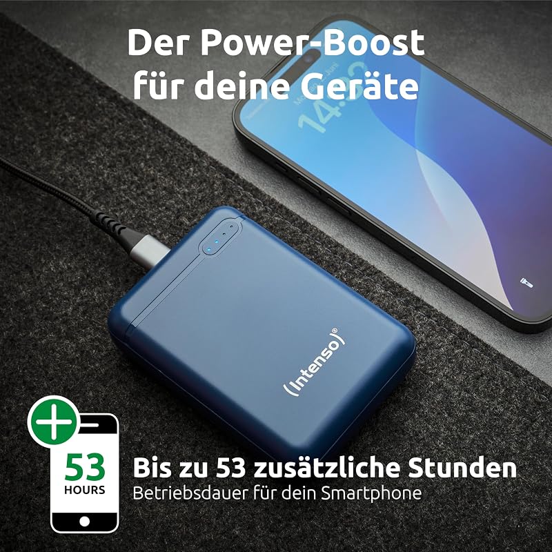 Carregador portátil Power Bank intenso XS10000, bateria externa (10000mAh, para smartphones, tablets e mais), azul