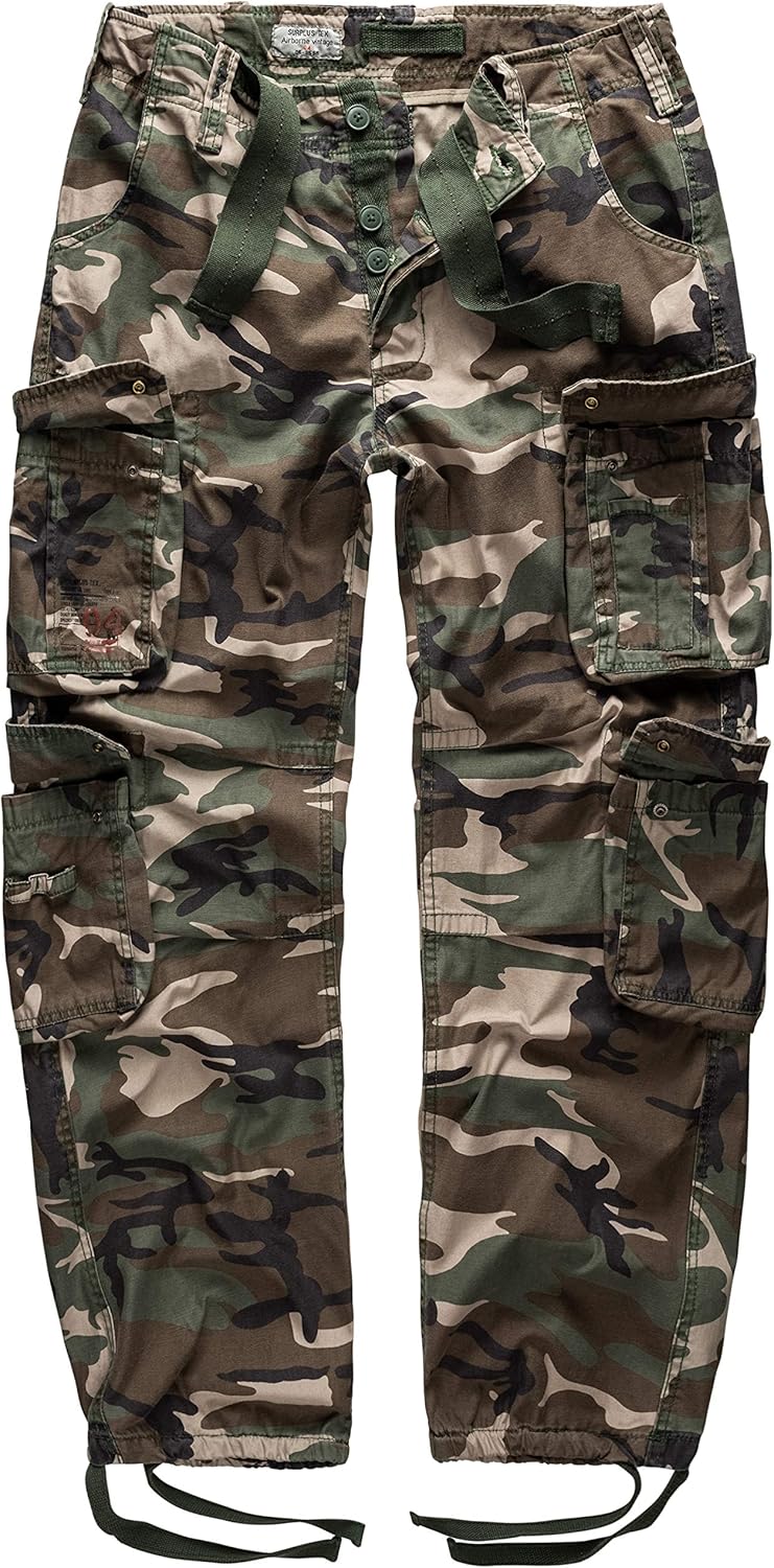 Surplus Cargo Trousers Mens Airborne Vintage, Woodland, XXL