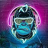 zidoni Headphones Gorilla Neon Sign Dimmable Kong Led Neon Light for Wall Decor,Game Room,Man Cave,Home Party Bar Decor,USB Powered Led Sign