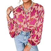 PRETTYGARDEN Women's Floral Button Down Blouse 2026 Fall Fashion Dressy Casual Long Sleeve Shirts Spring Top Boho Clothes
