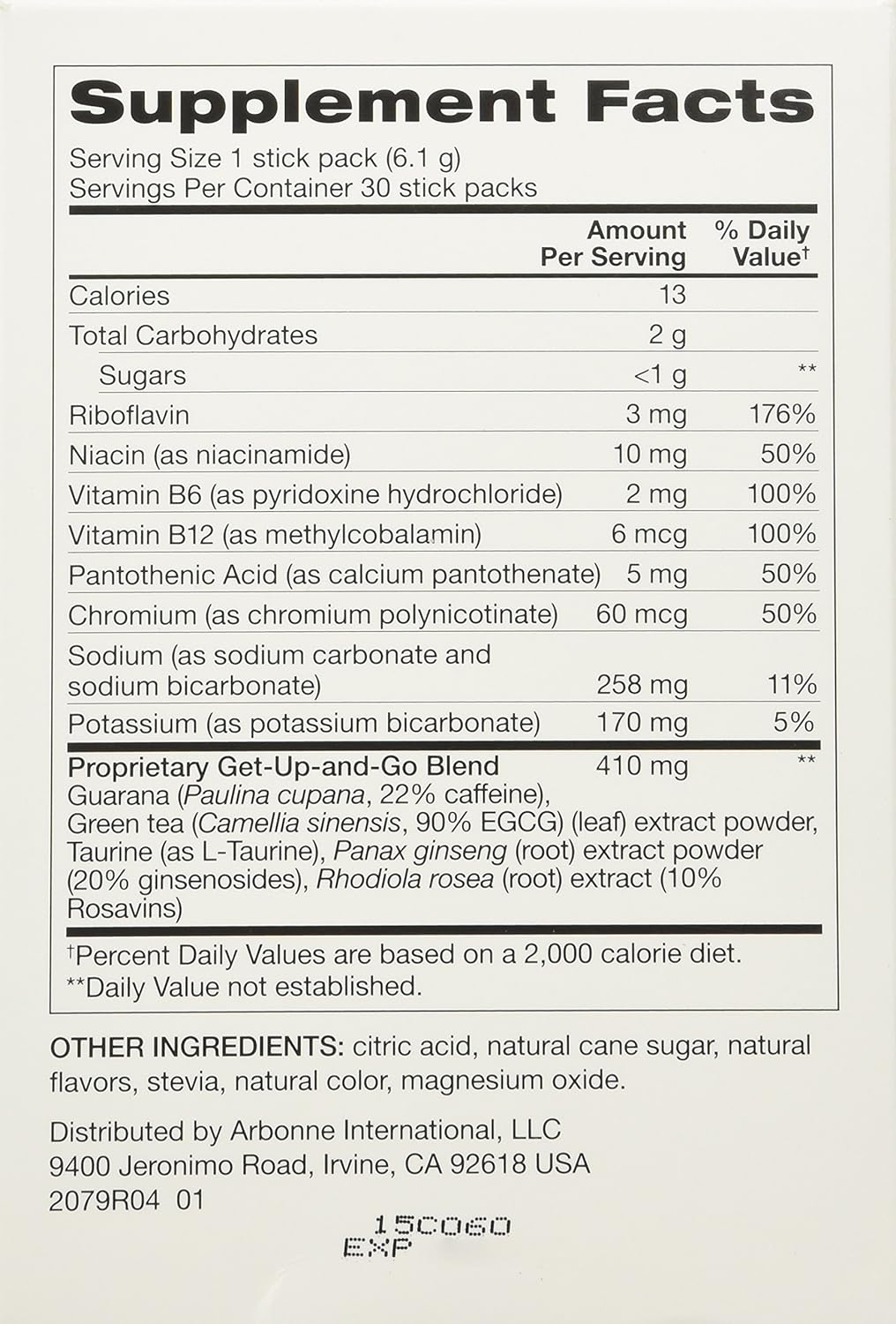Arbonne Energy Fizz Nutrition Facts Runners High Nutrition
