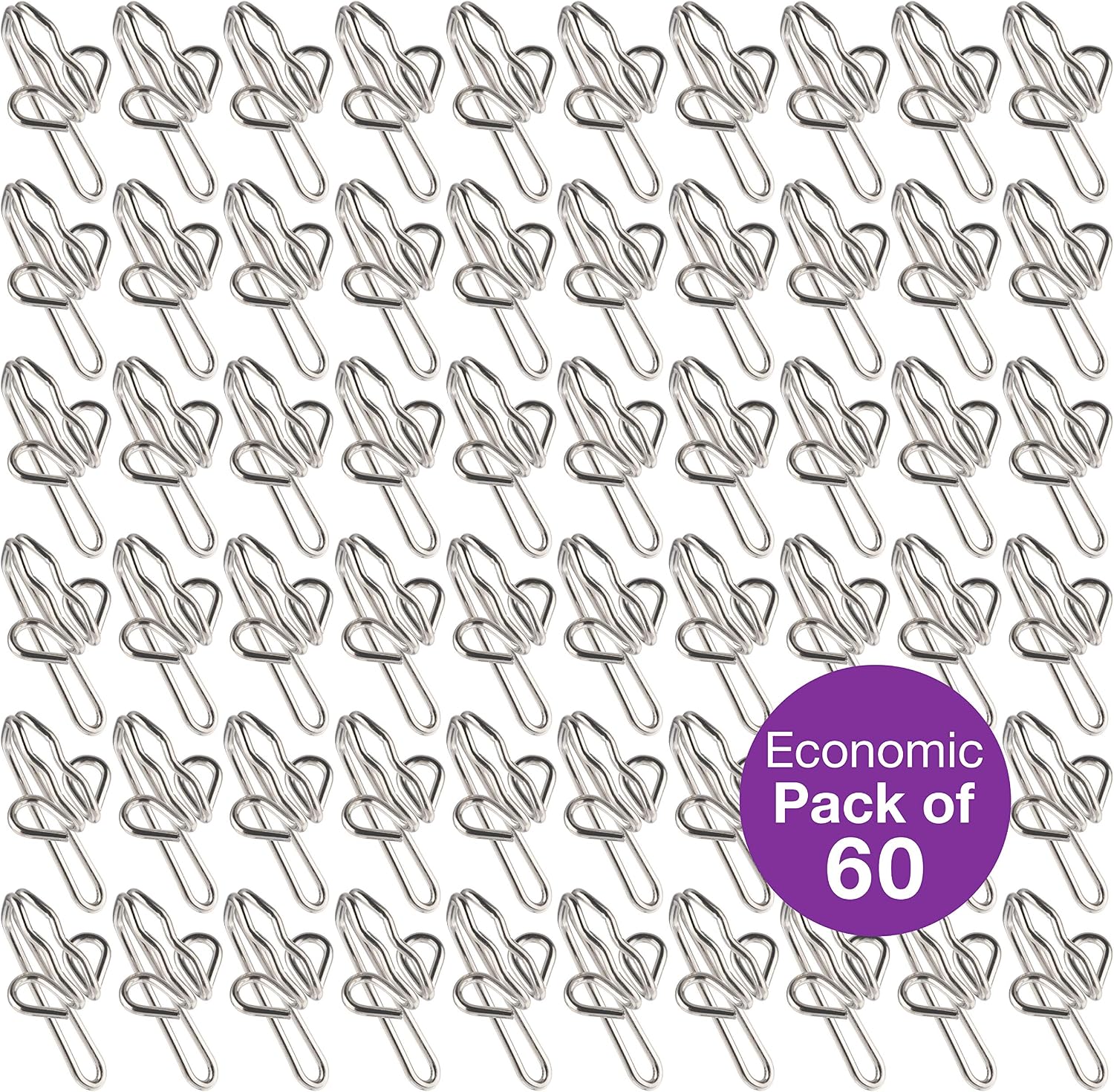 Heavy Duty Metal Curtain Drapery Hooks (50 Pack) Curtains, Drapes, Pencil Pleats, Silver, Metal Hook 28x13mm - Image 4