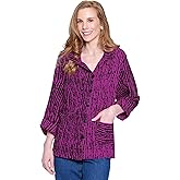 Ali Miles Womens Woven Button Front Blouse for Women