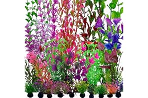 EMYSSA 25pcs Fish Tank Accessories Aquarium Artificial Plants, Fish Tank Decorations Plants, Aquarium Decor Artificial Plants, Small to Large