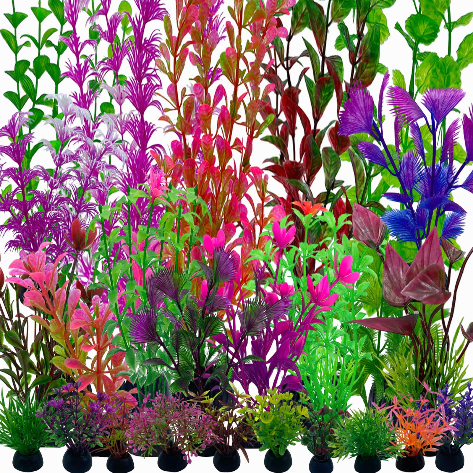 Photo 1 of EMYSSA 25pcs Fish Tank Accessories Aquarium Artificial Plants, Fish Tank Decorations Plants, Aquarium Decor Artificial Plants, Small to Large