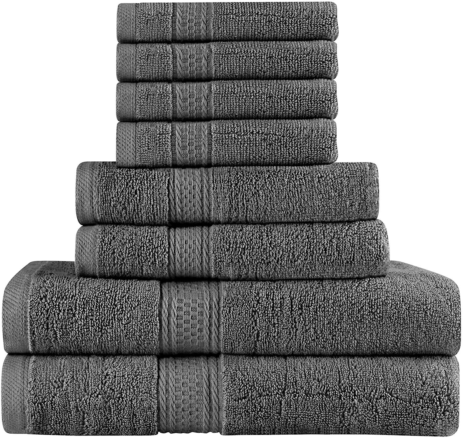 Utopia Towels Premium 8 Piece Towel Set (Grey)