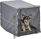 MidWest New World 91 cm Double Door Dog Crate Bundle with Bed and Cover view 1
