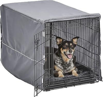 MidWest New World 91 cm Double Door Dog Crate Bundle with Bed and Cover