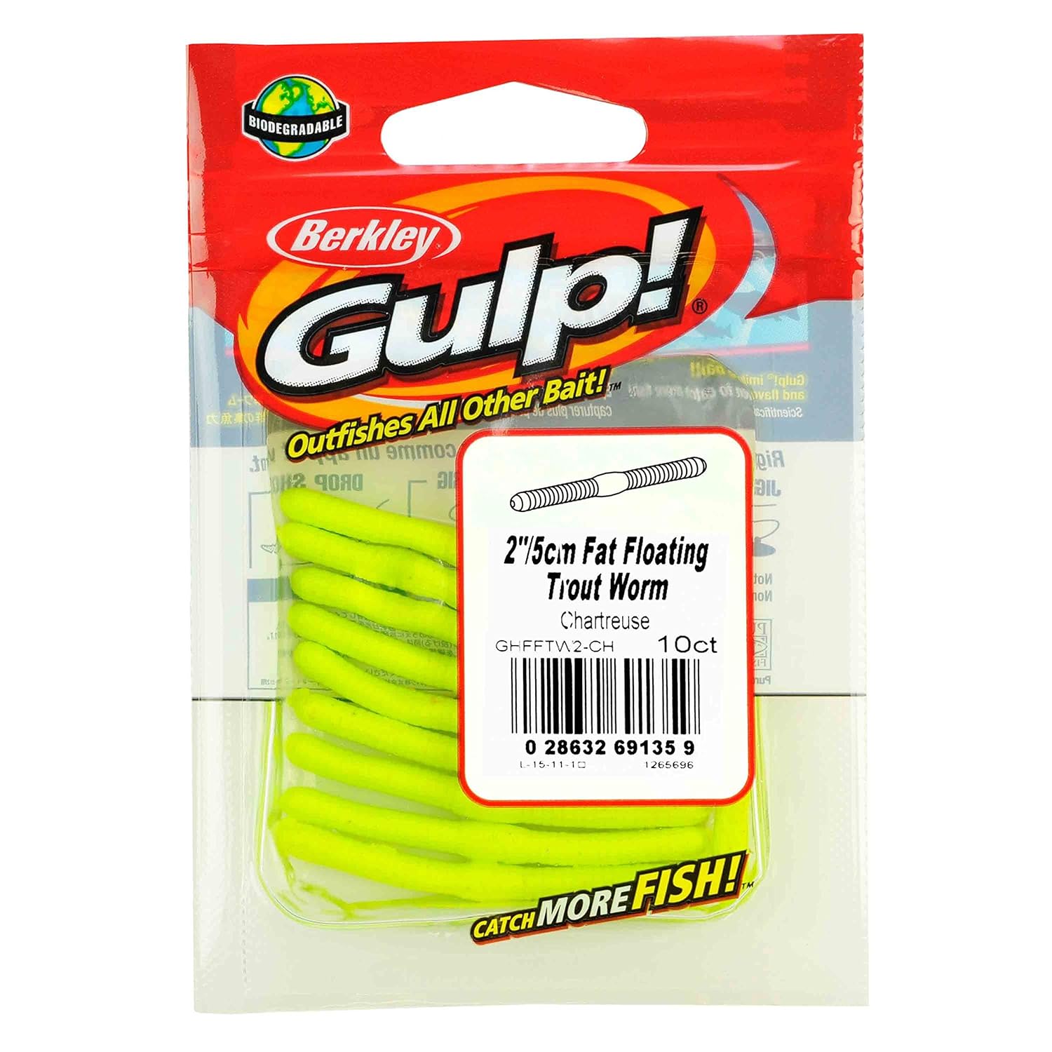 Berkley gulp fat floating trout worm Clearance