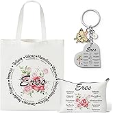 Y1tvei Spanish Christian Gifts For Women - 3Pcs Flower Spanish Bible Verse Canvas Tote Bag with Keychain Inspirational Christian Religious Makeup Cosmetic Bag Spiritual Catholic Gifts for Women Faith