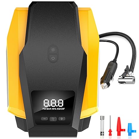 Portable Tire Inflator For Car, Portable Air Compressor Auto Shut Off Digital Tire Inflator Pump 12v 150psi On Board, Portable Tire Inflator For Car