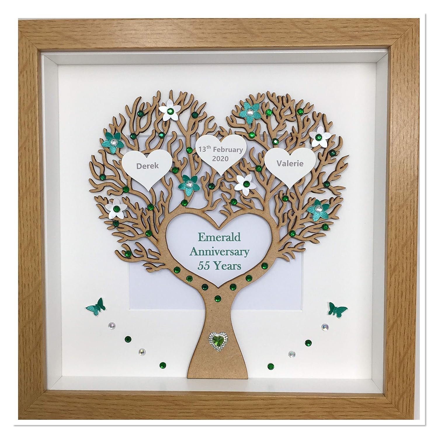 55Th Wedding Anniversary Gift,55Th Emerald Gift Emerald Wedding Anniversary,Personalised  Framed Gift,Handmade 55Th Anniversary Gift Frames Photography Aloli.ru