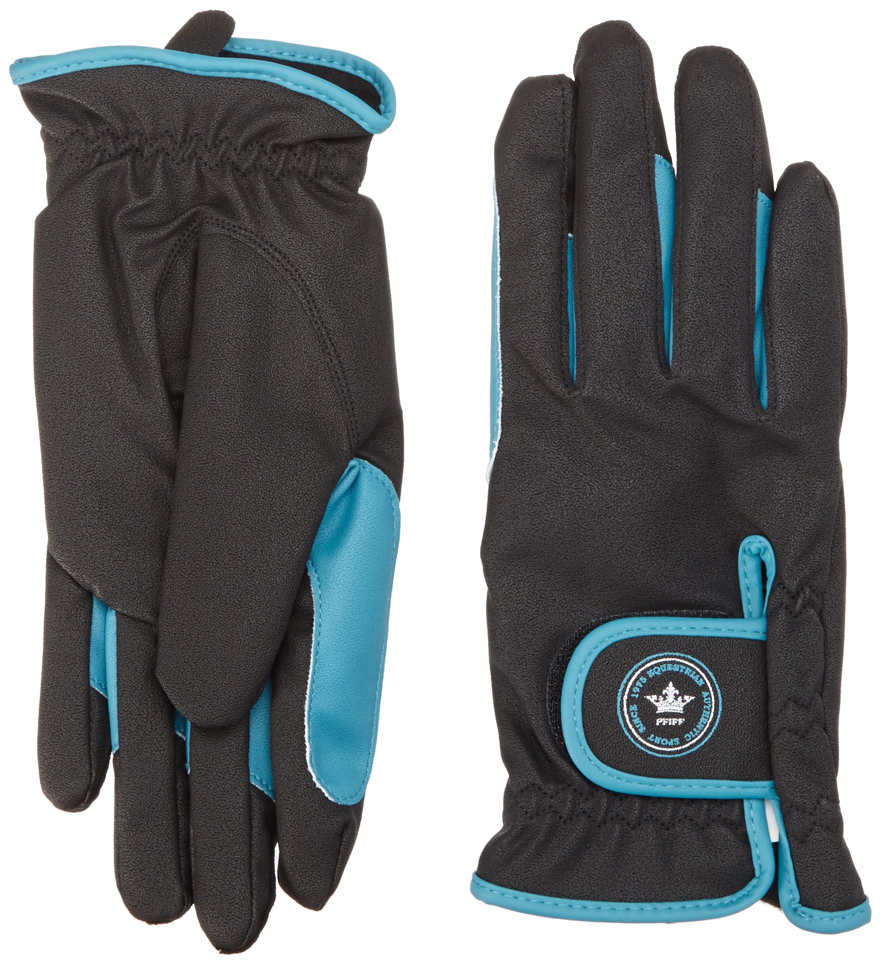 PFIFF Women's 742143 Glove, Black-Turquoise, XS