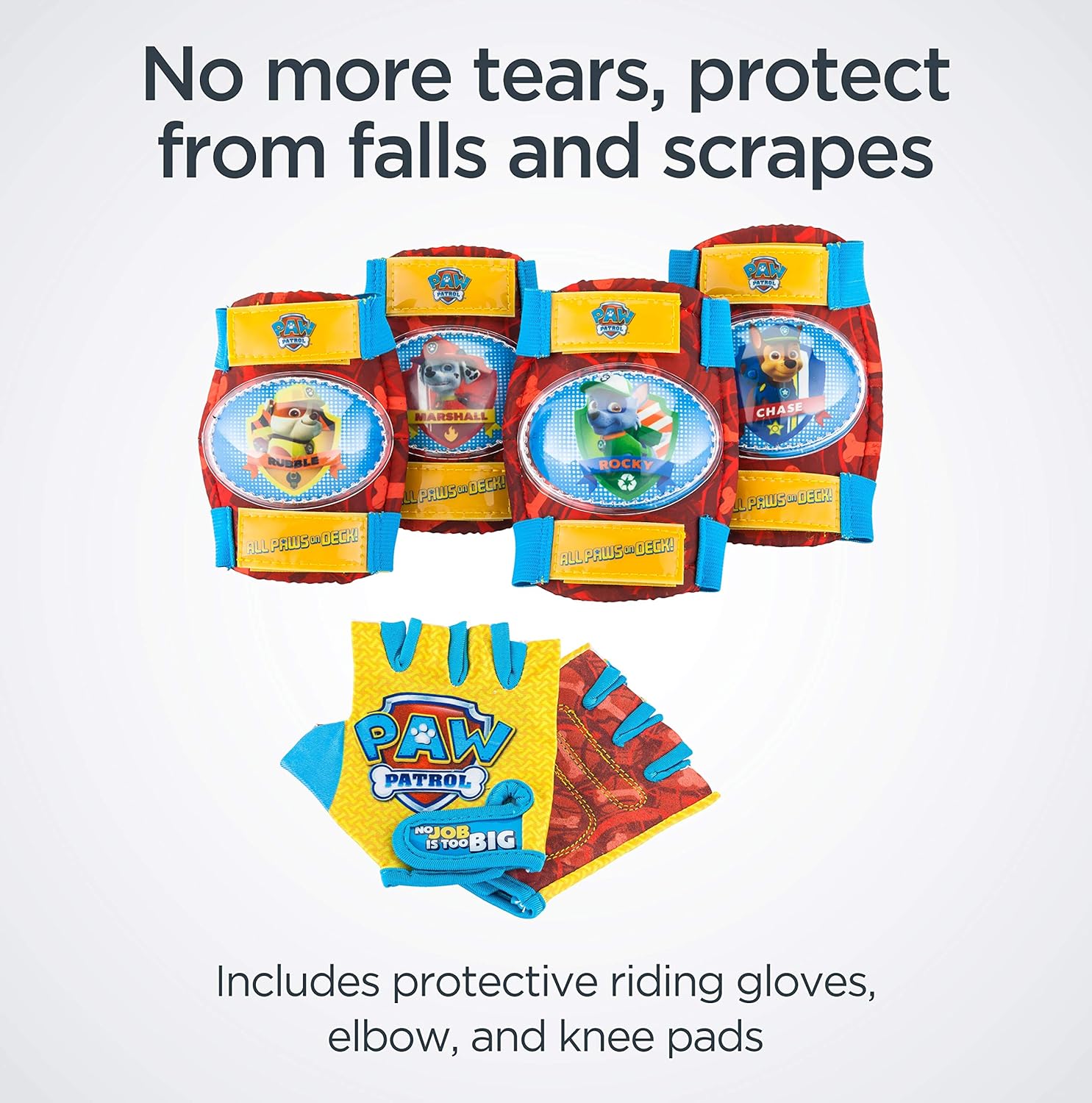 Nickelodeon Paw Patrol Toddler and Kids Bike Elbow/Knee Pads and Gloves, Blue Dog : Sports & Outdoors