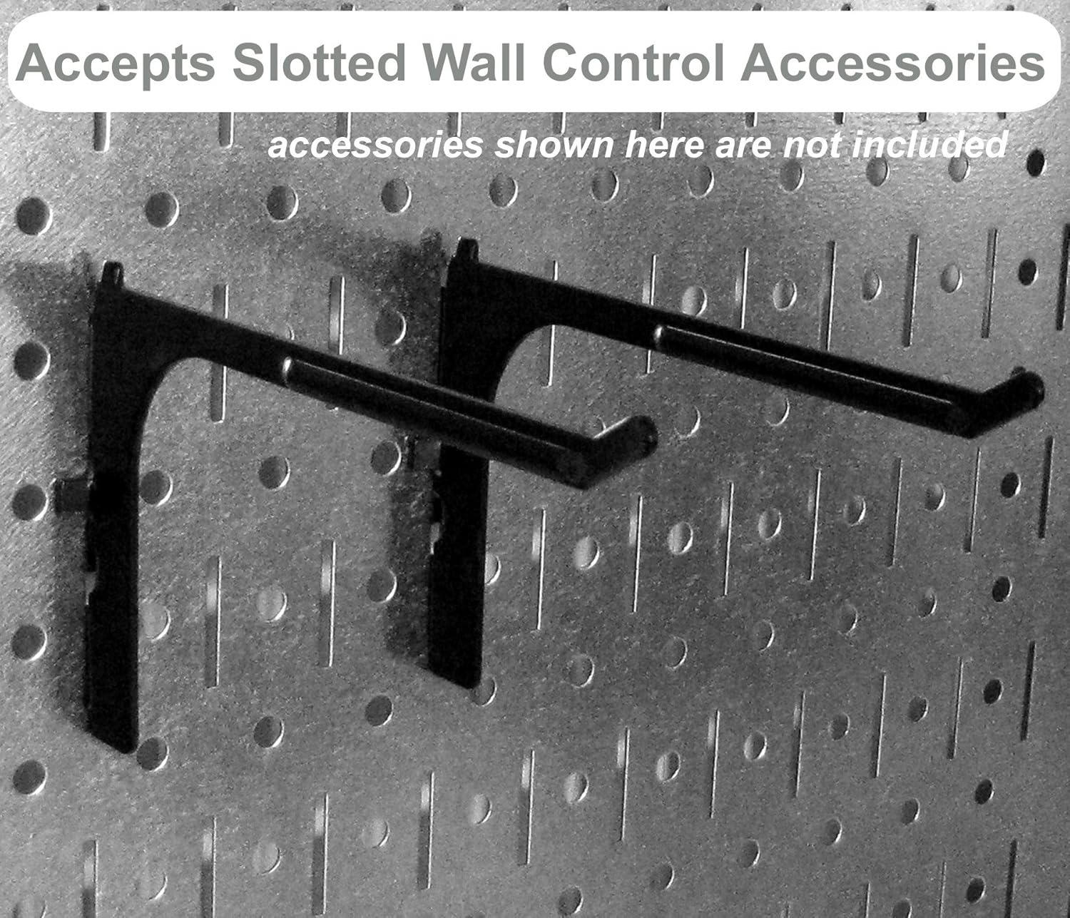 Pegboard Organizer Wall Control 4 ft. Metal Pegboard Standard Tool Storage Kit with Black Toolboard and Black Accessories - Wall Racks - 