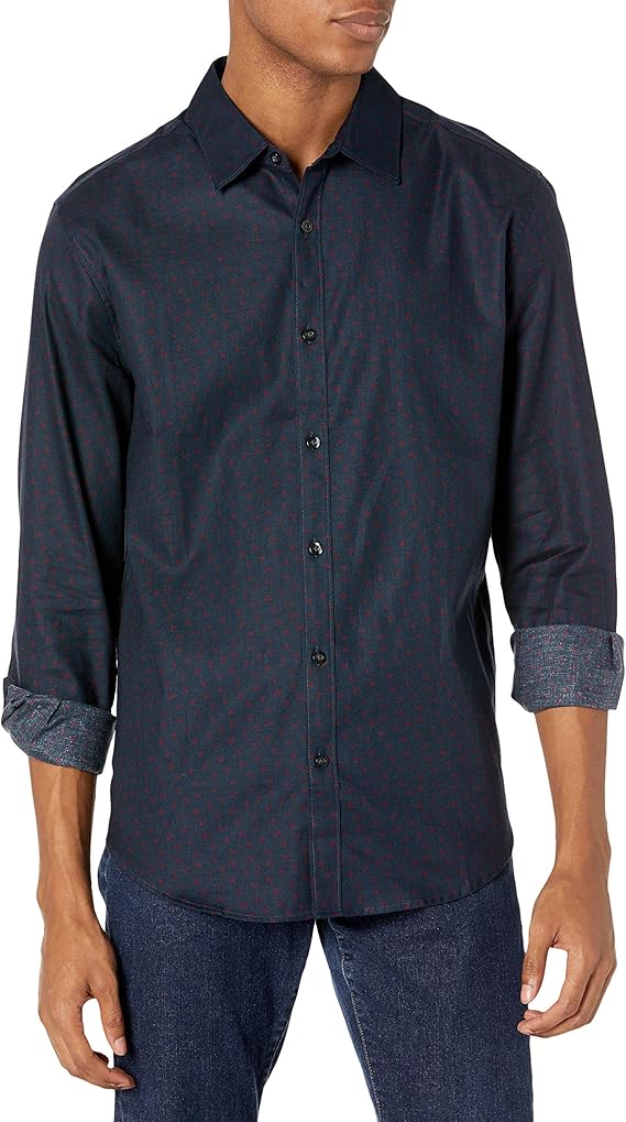 AXIST Men's Long Sleeve Printed Dtzy Floral Flnnl Shirt Amazon.co.uk