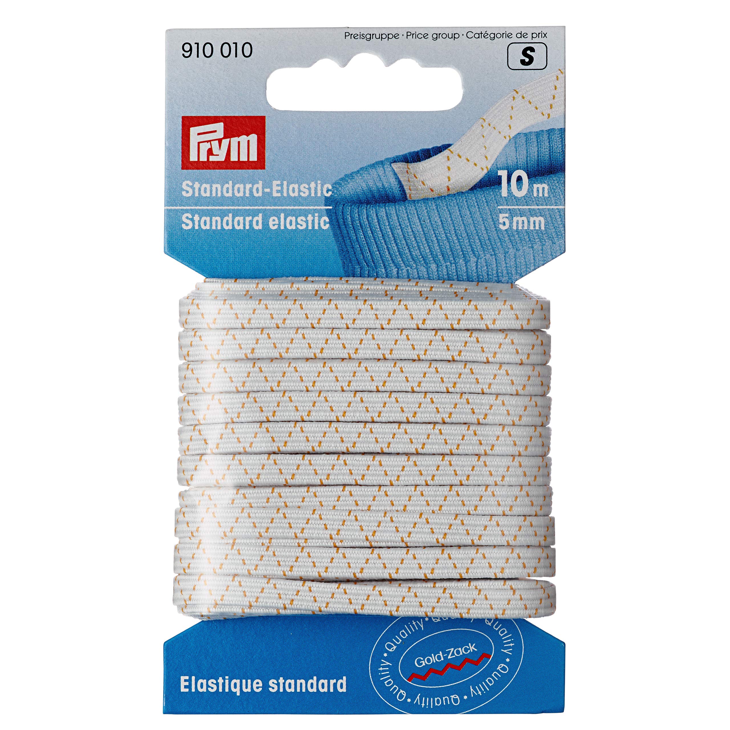 Prym 10 m x 5 mm Standard Elastic, White