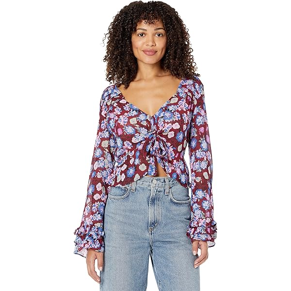 Free People Aurora Blouse Tiger Eye LG (Women's 12) at