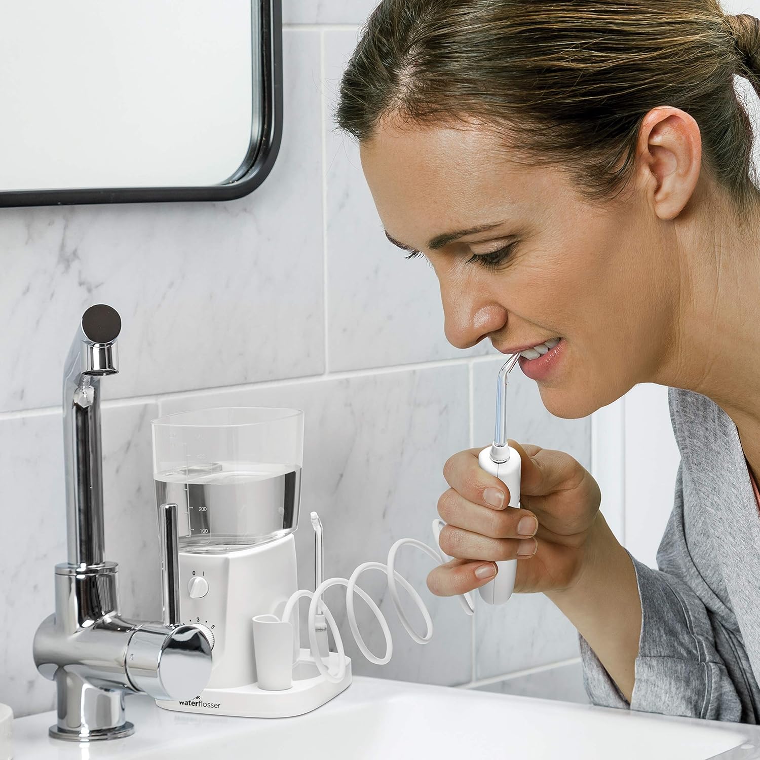 Waterpik Water Flosser For Teeth, Portable Electric For Travel and Home - Nano Plus, WP-320, White, 6 Count: Beauty