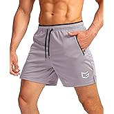 G Gradual Men's Running Shorts with Zipper Pockets Quick Dry Gym Athletic Workout 5" Shorts for Men