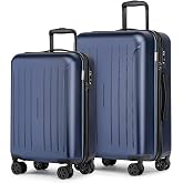 KYME Luggage Sets 2 Piece Hardshell Suitcase with TSA Lock,Navy, 20"/24" | Dual 360 Spinner Wheels,Hardside,Lightweight,PC+ABS