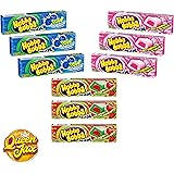 Hubba Bubba Max Bubble Gum - Variety Pack 3 Flavors (Total of 9 Packs of Gum) - Sour Blue Raspberry Bubble Gum - Strawberry W