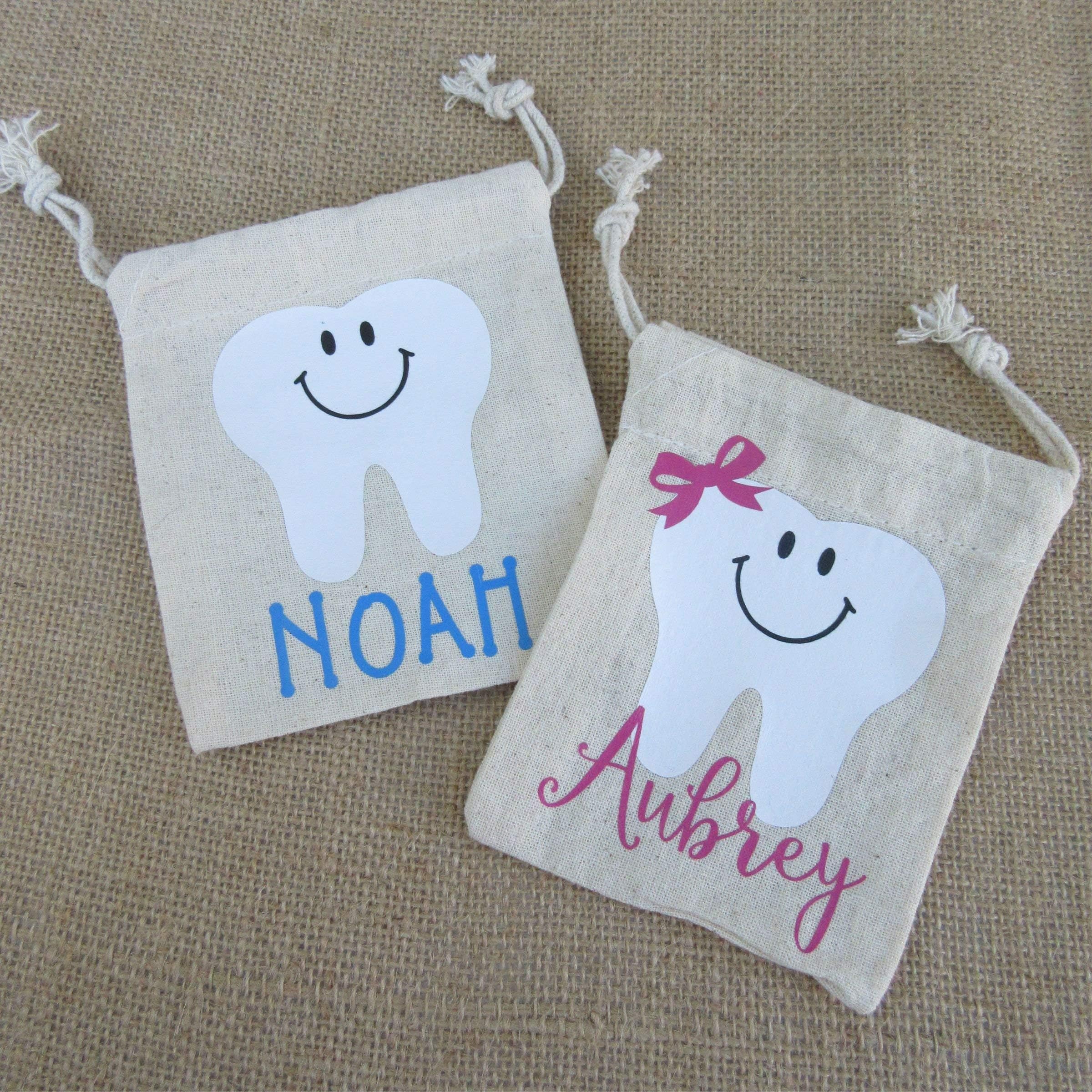 Personalized Tooth Fairy Keepsake Bag Pouch