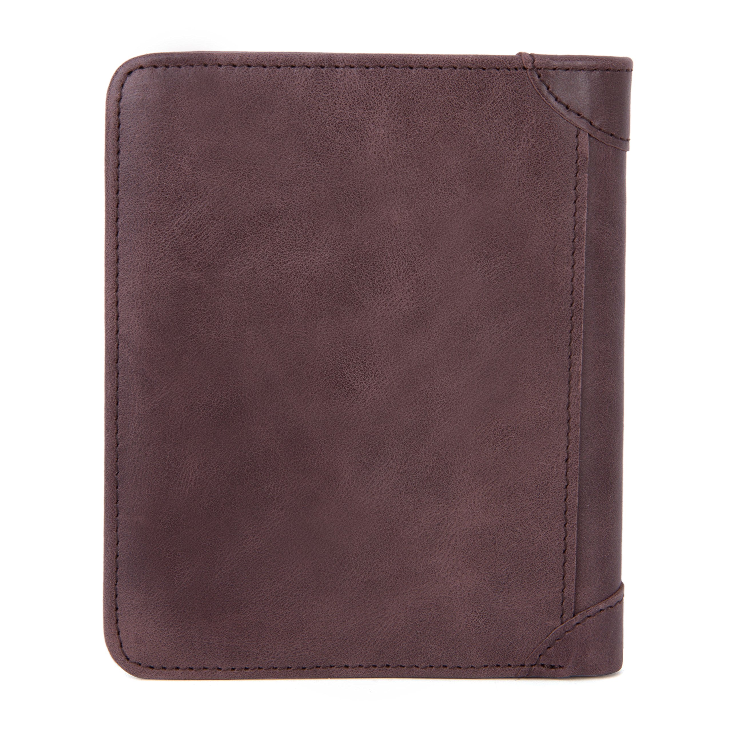 Carteras para hombre/GENOLD Clip de Dinero Cuero Cartera/Slim Billetero Para Hombre/Billetero Delgado de Cuero-Marrón6