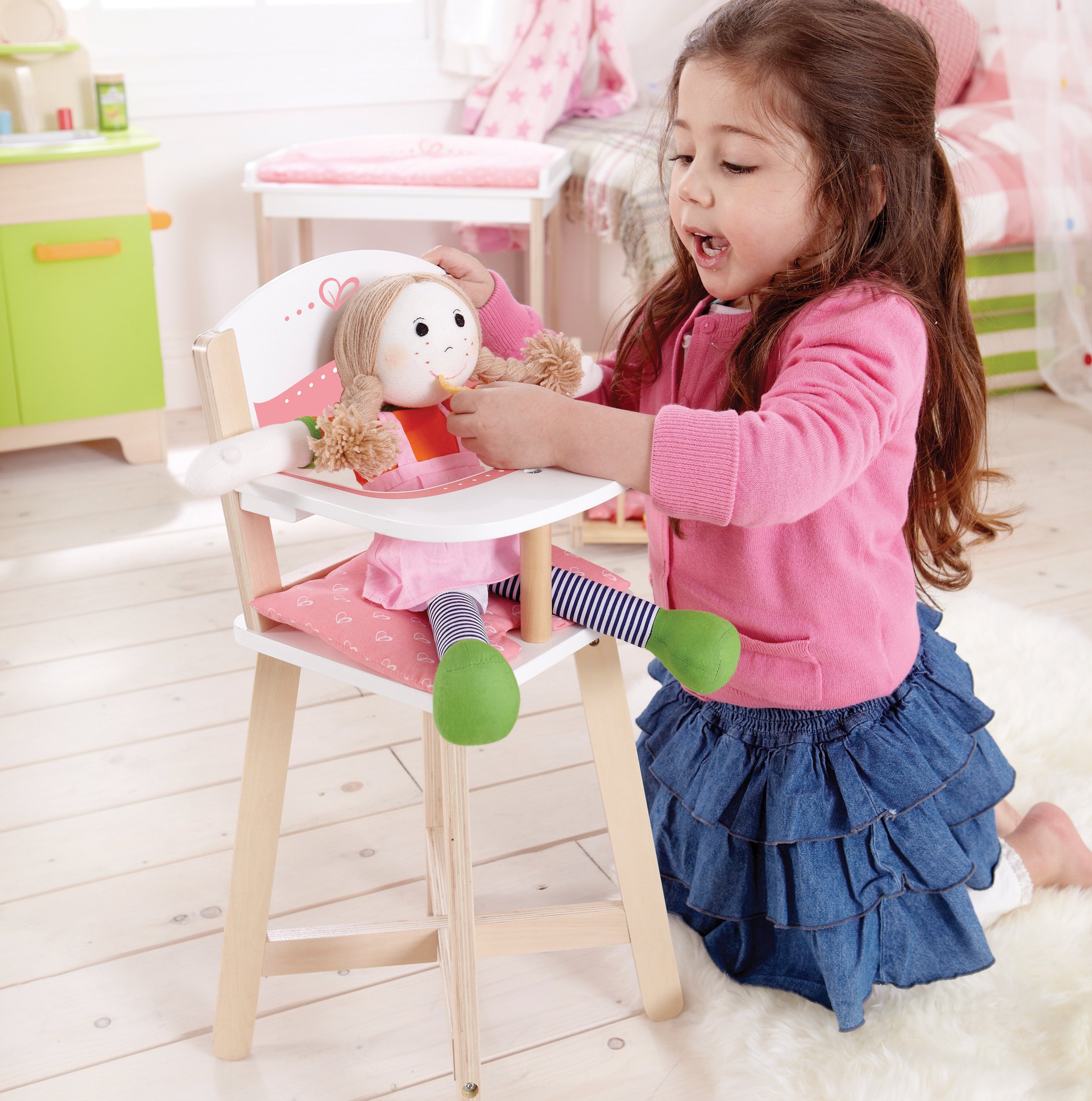 Hape Babydoll Highchair Toddler Wooden Doll Play Furniture eBay