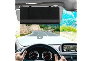 BWINMAK Sun Visor Extender for Car, Upgraded Polarized Car Sun Visor Extender with PC Lens, Velcro Design Convenient Adjustment Position, Filtering Glare, UV Rays for Safe Driving, Universal for Cars, SUV