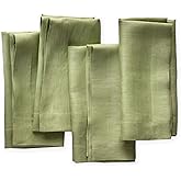 Linen Napkins 20 x 20 inch - 100% Flax Linen Olive Green Dinner Napkins Set of 4 - Cloth Napkins Washable with Mitered Corners for Fall, Halloween, Thanksgiving and Autumn Holiday