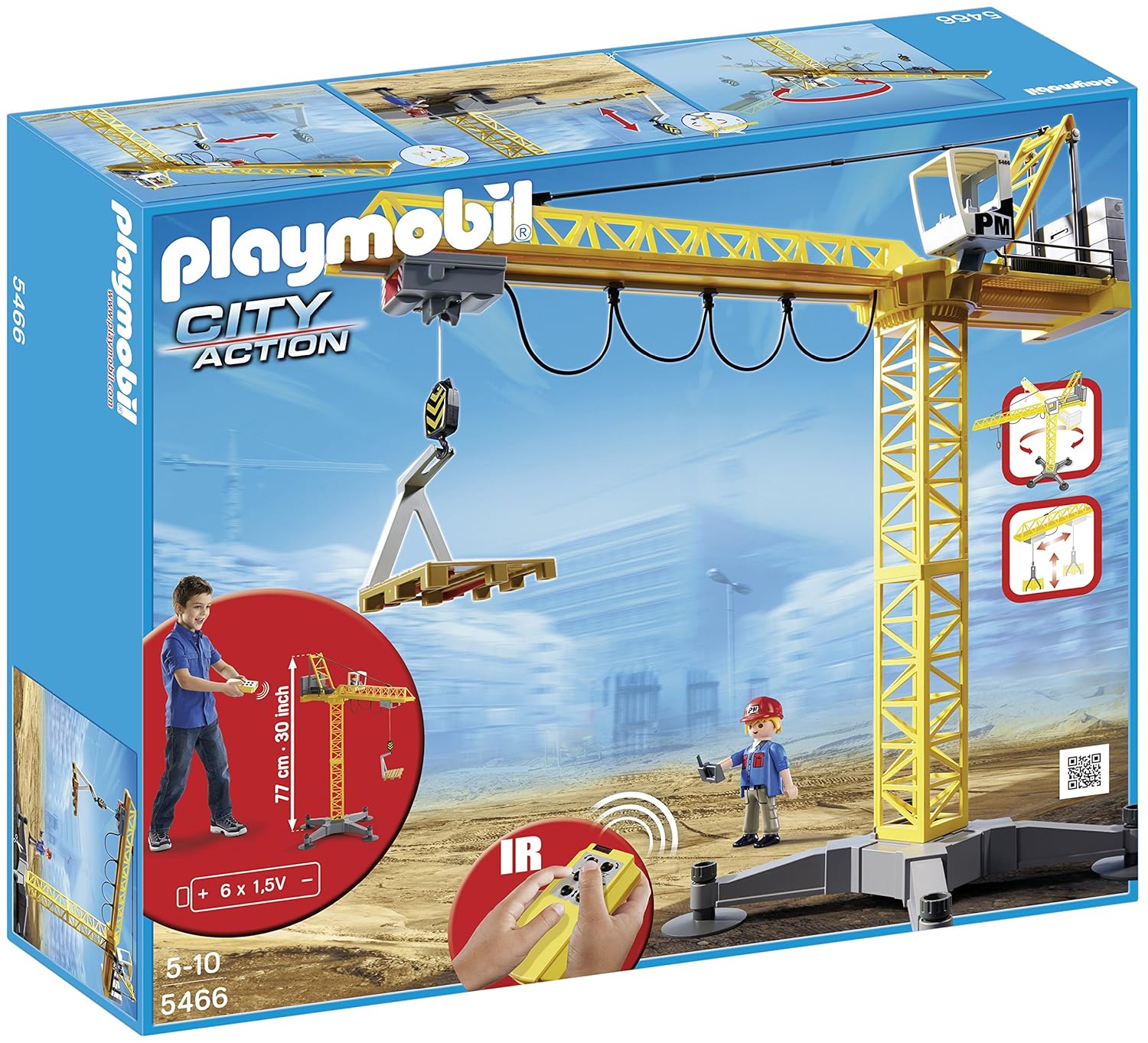 Playmobil 5466 City Action Large Construction Crane with InfraRed