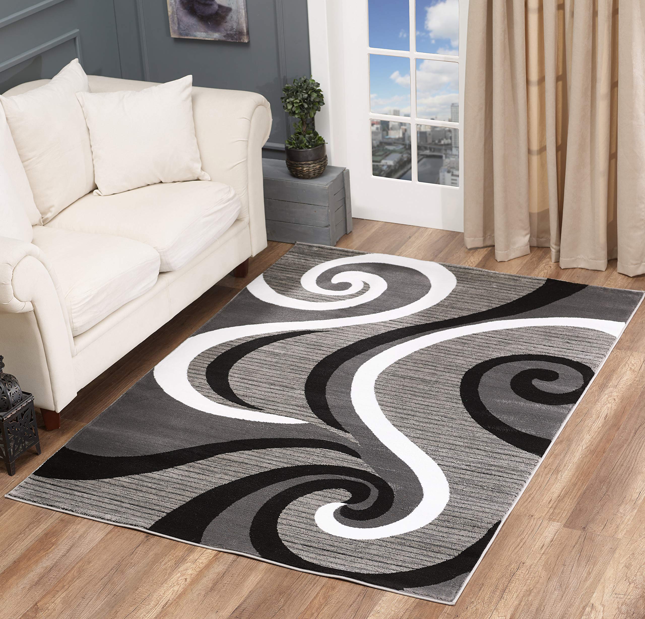Golden Rugs Modern Area Rug 5x7 Black Gr Buy Online In Greenland At Desertcart