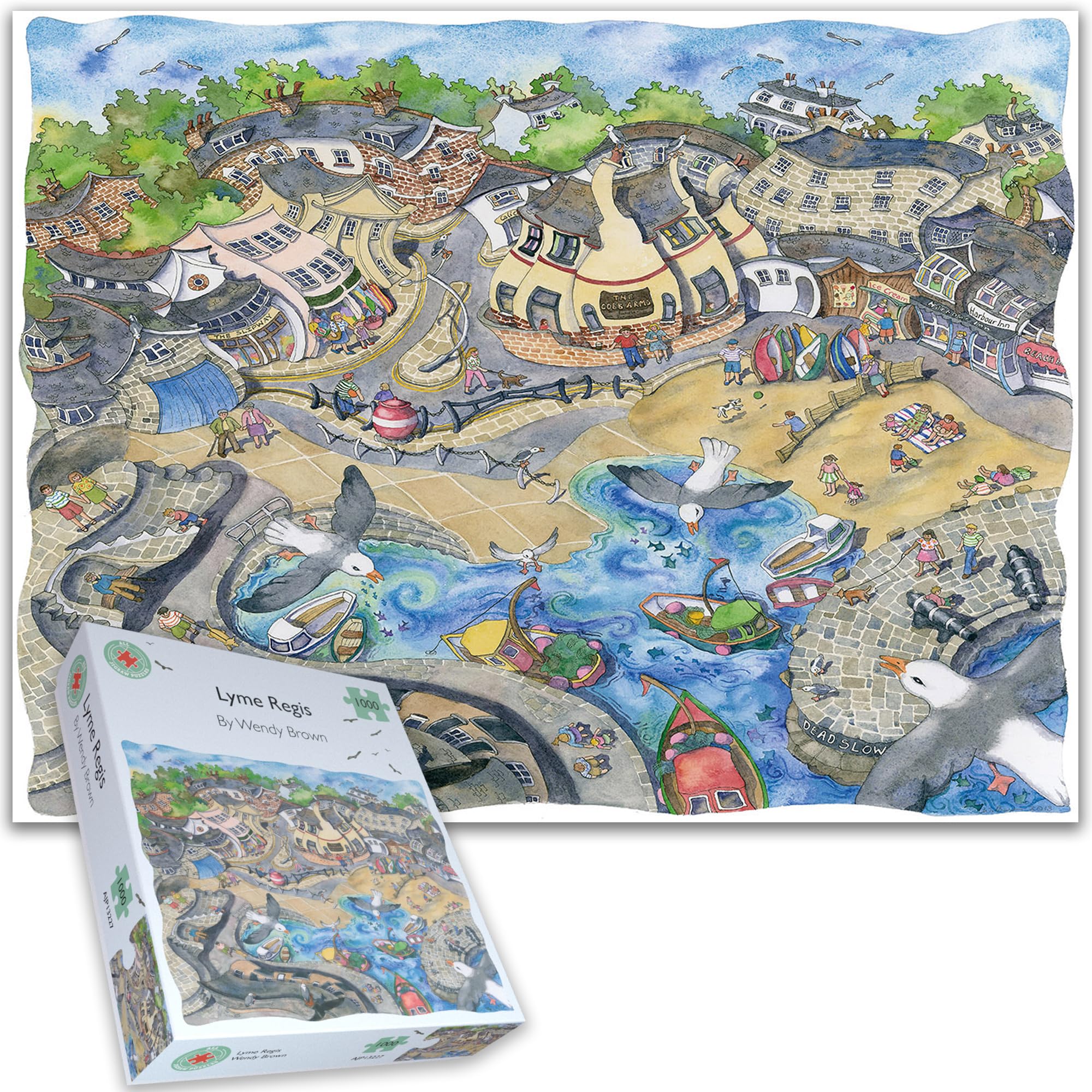 Lyme Regis - 1000 Pieces Jigsaw Puzzle For Adults Teens And Kids - Made In Britain, Difficult Jigsaw Puzzles For Adults 66cm X 50cm