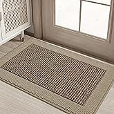 BEQHAUSE Indoor Door Mat 20" x 32", Dirt Trapper Door Mats Non-Slip Entryway Rugs Washable, Resist Dirt Absorbent Welcome Mat, Low Profile Floor Mats for Front Back Door and Entryway, Taupe